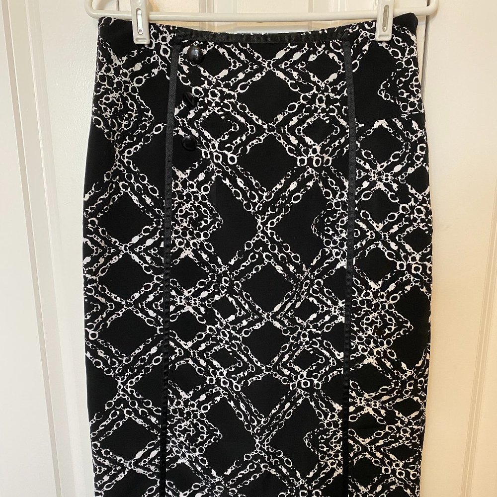Worthington Long Black White Pencil Skirt